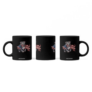 Patriotic Pitbull Dog USA Flag Coffee Mug 4th Of July Pride