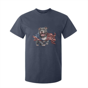 Patriotic Pitbull Dog USA Flag T Shirt For Kid 4th Of July Pride