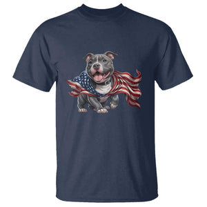 Patriotic Pitbull Dog USA Flag T Shirt 4th Of July Pride TS12 Navy Print Your Wear