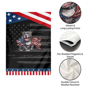 Cute Pitbull Dog USA Flag Patriotic Garden Flag 4th Of July Pride
