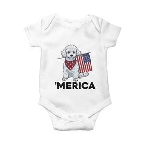 Merica Poodle Mom Dad Patriotic Gift Baby Onesie 4th Of July Pride