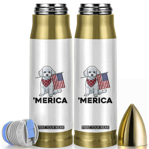 Merica Poodle Mom Dad Patriotic Gift Bullet Tumbler 4th Of July Pride