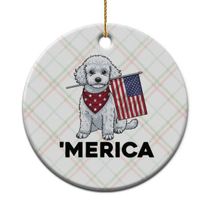 Merica Poodle Mom Dad Patriotic Gift Ceramic Ornament 4th Of July Pride TS12 1pc Christmas Plaid Print Your Wear