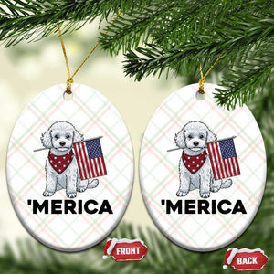 Merica Poodle Mom Dad Patriotic Gift Ceramic Ornament 4th Of July Pride TS12 Print Your Wear