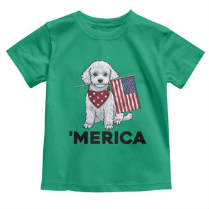 Merica Poodle Mom Dad Patriotic Gift Toddler T Shirt 4th Of July Pride