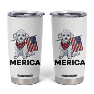 Merica Poodle Mom Dad Patriotic Gift Tumbler Cup 4th Of July Pride