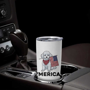 Merica Poodle Mom Dad Patriotic Gift Tumbler Cup 4th Of July Pride