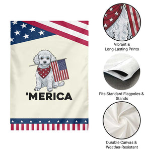 Merica Poodle Mom Dad Gift Patriotic Garden Flag 4th Of July Pride