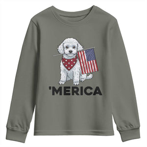 Merica Poodle Mom Dad Patriotic Gift Youth Sweatshirt 4th Of July Pride