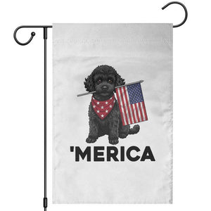 Merica Poodle Dog Lover Gift Garden Flag Patriotic 4th Of July