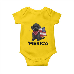 Merica Poodle Dog Lover Gift Baby Onesie Patriotic 4th Of July