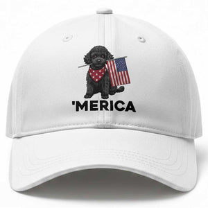 Merica Poodle Dog Lover Gift Baseball Cap Patriotic 4th Of July