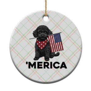 Merica Poodle Dog Lover Gift Ceramic Ornament Patriotic 4th Of July TS12 1pc Christmas Plaid Print Your Wear