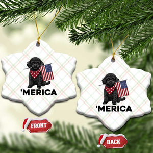 Merica Poodle Dog Lover Gift Ceramic Ornament Patriotic 4th Of July TS12 Print Your Wear