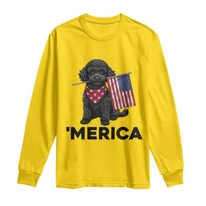 Merica Poodle Dog Lover Gift Long Sleeve Shirt Patriotic 4th Of July