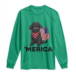 Merica Poodle Dog Lover Gift Long Sleeve Shirt Patriotic 4th Of July