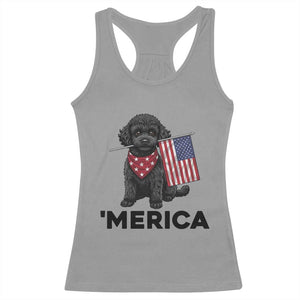 Merica Poodle Dog Lover Gift Racerback Tank Top Patriotic 4th Of July