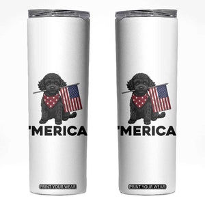 Merica Poodle Dog Lover Gift Skinny Tumbler Patriotic 4th Of July