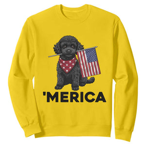 Merica Poodle Dog Lover Gift Sweatshirt Patriotic 4th Of July
