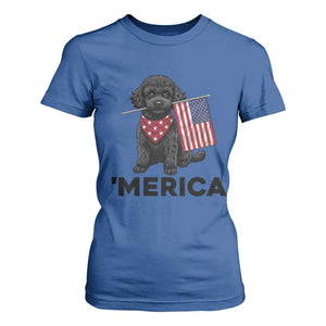 Merica Poodle Dog Lover Gift T Shirt For Women Patriotic 4th Of July