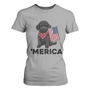 Merica Poodle Dog Lover Gift T Shirt For Women Patriotic 4th Of July