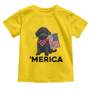 Merica Poodle Dog Lover Gift Toddler T Shirt Patriotic 4th Of July
