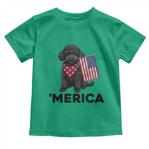 Merica Poodle Dog Lover Gift Toddler T Shirt Patriotic 4th Of July