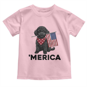 Merica Poodle Dog Lover Gift Toddler T Shirt Patriotic 4th Of July