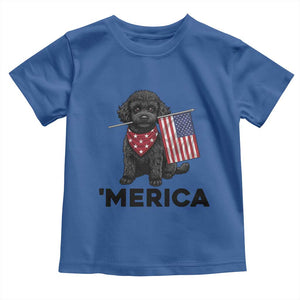 Merica Poodle Dog Lover Gift Toddler T Shirt Patriotic 4th Of July