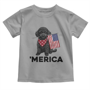 Merica Poodle Dog Lover Gift Toddler T Shirt Patriotic 4th Of July
