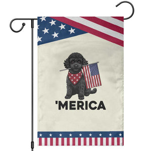 Merica Poodle Dog Lover Gift Patriotic Garden Flag 4th Of July