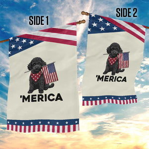 Merica Poodle Dog Lover Gift Patriotic Garden Flag 4th Of July