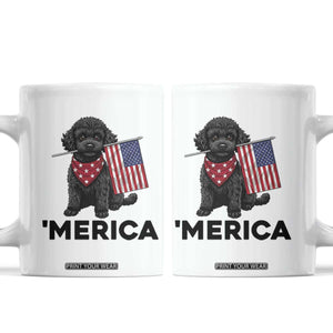Merica Poodle Dog Lover Gift Coffee Mug Patriotic 4th Of July