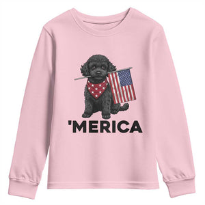 Merica Poodle Dog Lover Gift Youth Sweatshirt Patriotic 4th Of July