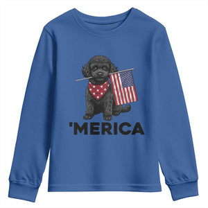 Merica Poodle Dog Lover Gift Youth Sweatshirt Patriotic 4th Of July