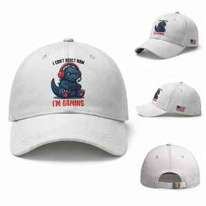 I Cant Adult Now Im Gaming Baseball Cap Funny Monster Playing Video Game TS12 Baseball Cap Universal Fit White Print Your Wear