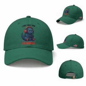 I Cant Adult Now Im Gaming Baseball Cap Funny Monster Playing Video Game TS12 Baseball Cap Universal Fit Irish Green Print Your Wear