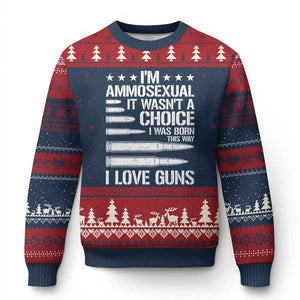 Funny Im Ammosexual Ugly Christmas Sweater American Freedom Second Amendment
