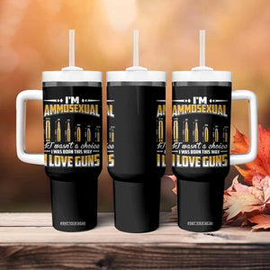 Funny Im Ammosexual Tumbler With Handle Second Amendment Patriotic Freedom Graphic