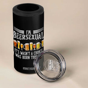 Funny Im Beersexual 4 in 1 Can Cooler Tumbler Born This Way Beer Lover Graphic