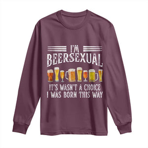 Funny Im Beersexual Long Sleeve Shirt Born This Way Beer Lover Graphic