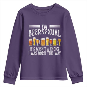 Funny Im Beersexual Youth Sweatshirt Born This Way Beer Lover Graphic