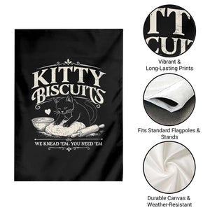 Kitty Biscuits We Knead Em You Need Em Garden Flag Funny Black Cat Making Biscuits Baking