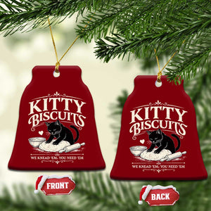Kitty Biscuits We Knead Em You Need Em Ceramic Ornament Funny Black Cat Making Biscuits Baking