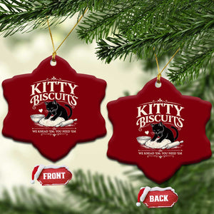 Kitty Biscuits We Knead Em You Need Em Ceramic Ornament Funny Black Cat Making Biscuits Baking