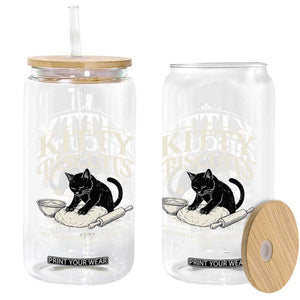 Kitty Biscuits We Knead Em You Need Em Glass Can Funny Black Cat Making Biscuits Baking