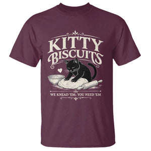 Kitty Biscuits We Knead Em You Need Em T Shirt Funny Black Cat Making Biscuits Baking