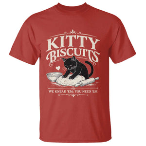 Kitty Biscuits We Knead Em You Need Em T Shirt Funny Black Cat Making Biscuits Baking