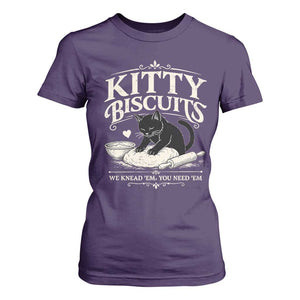 Kitty Biscuits We Knead Em You Need Em T Shirt For Women Funny Black Cat Making Biscuits Baking