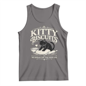 Kitty Biscuits We Knead Em You Need Em Tank Top Funny Black Cat Making Biscuits Baking